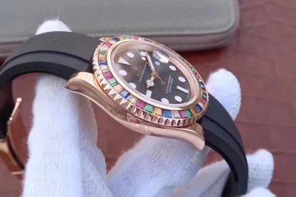 ROLEX YACHT MASTER RAINBOW ON THE WRIST