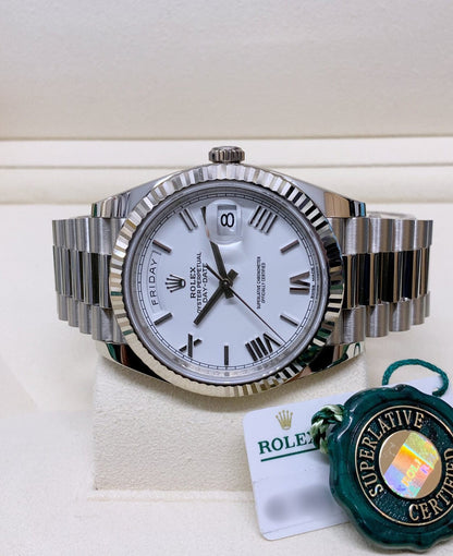 Rolex Day-Date White Gold roman dial