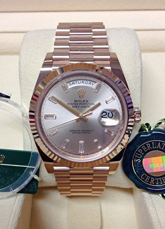 Rolex Day-Date  Rose Gold slate dial