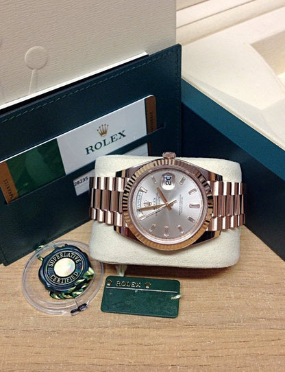 Rolex Day-Date  Rose Gold slate dial