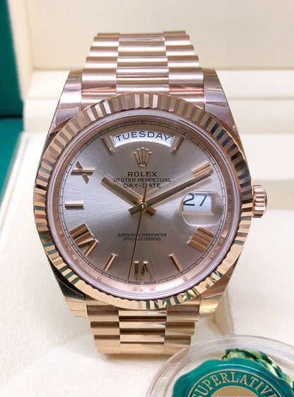 Rolex Day-Date Rose Gold sundust dial