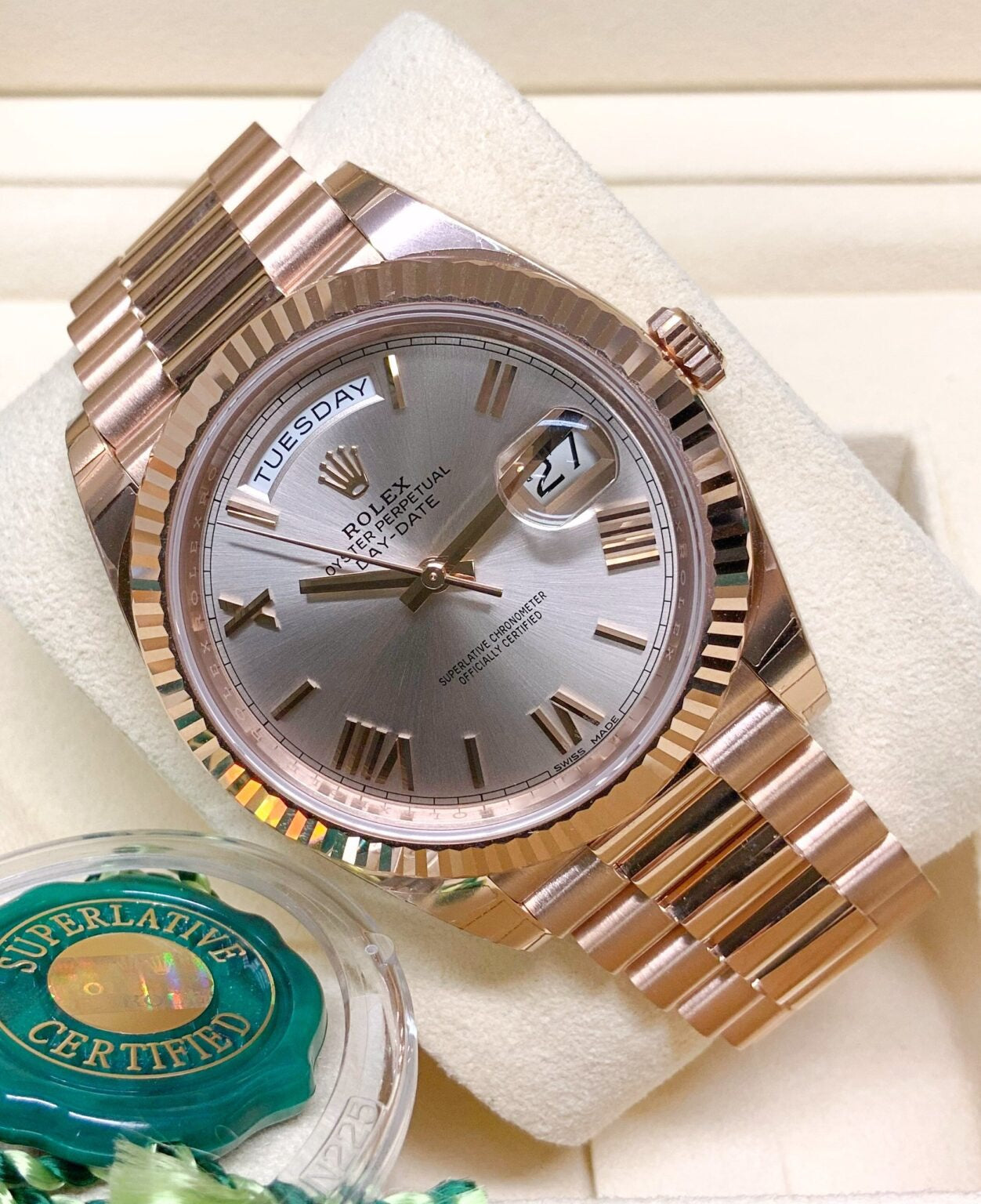 Rolex Day-Date Rose Gold sundust dial