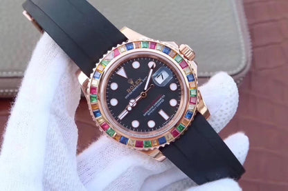 ROLEX YACHT MASTER RAINBOW ON THE WRIST