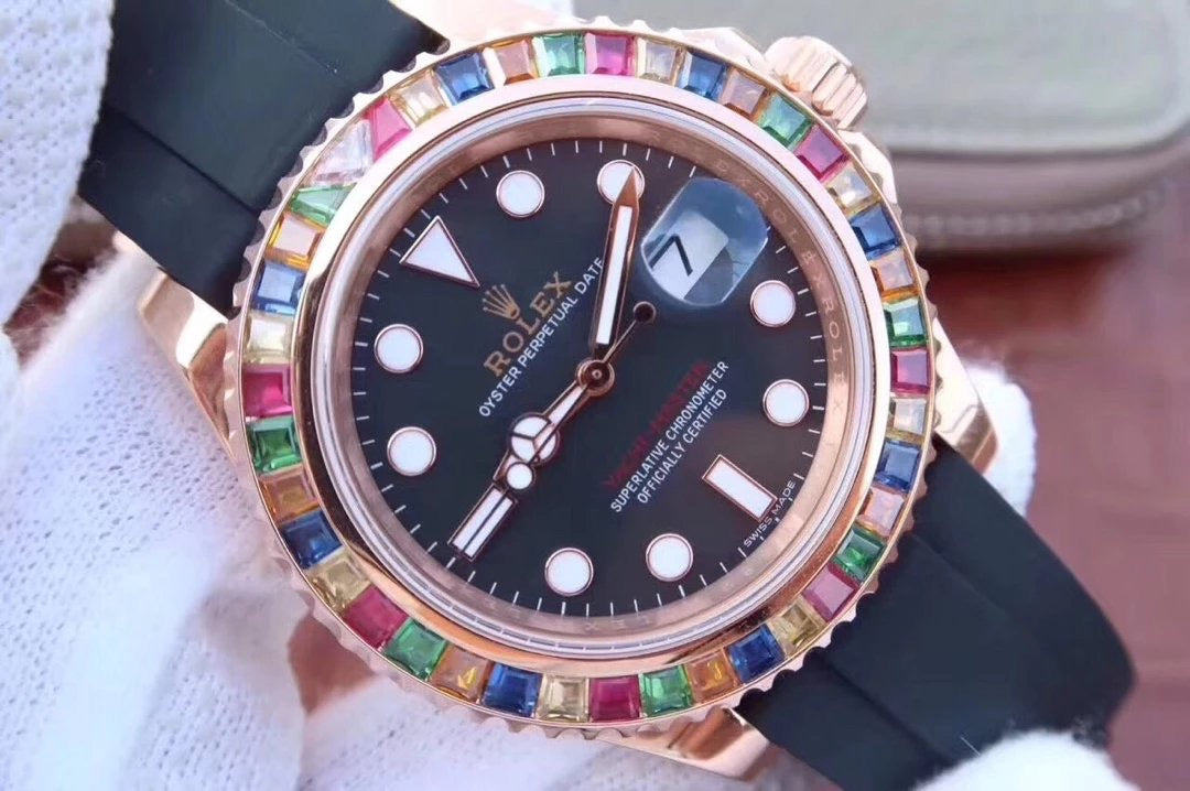 ROLEX YACHT MASTER RAINBOW ON THE WRIST