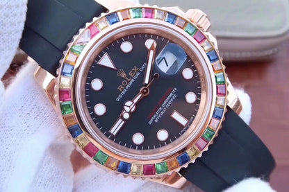 ROLEX YACHT MASTER RAINBOW ON THE WRIST