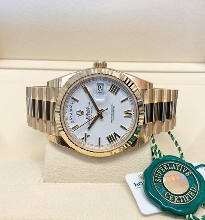 Rolex Day-Date Yellow Gold roman white dial