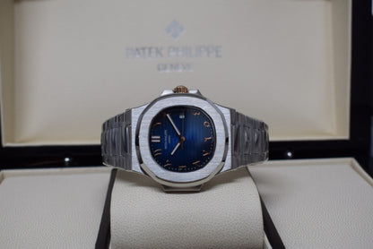 Patek Philippe nautilus blue arabic dial acciaio